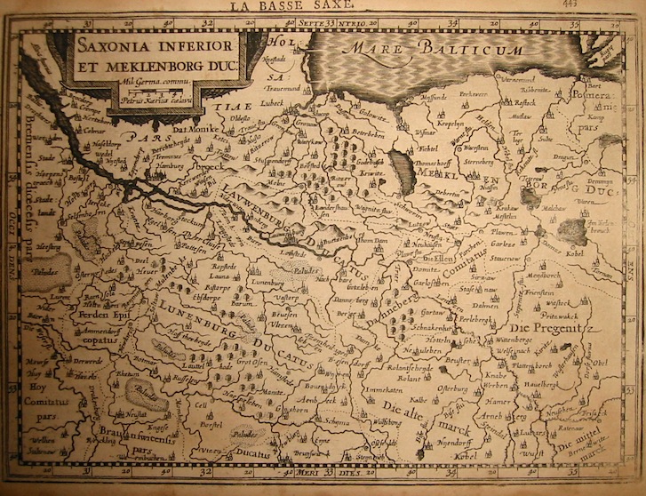 Mercator Gerard - Hondius Jodocus Saxonia inferior et Meklenborg Duc. 1630 Amsterdam 